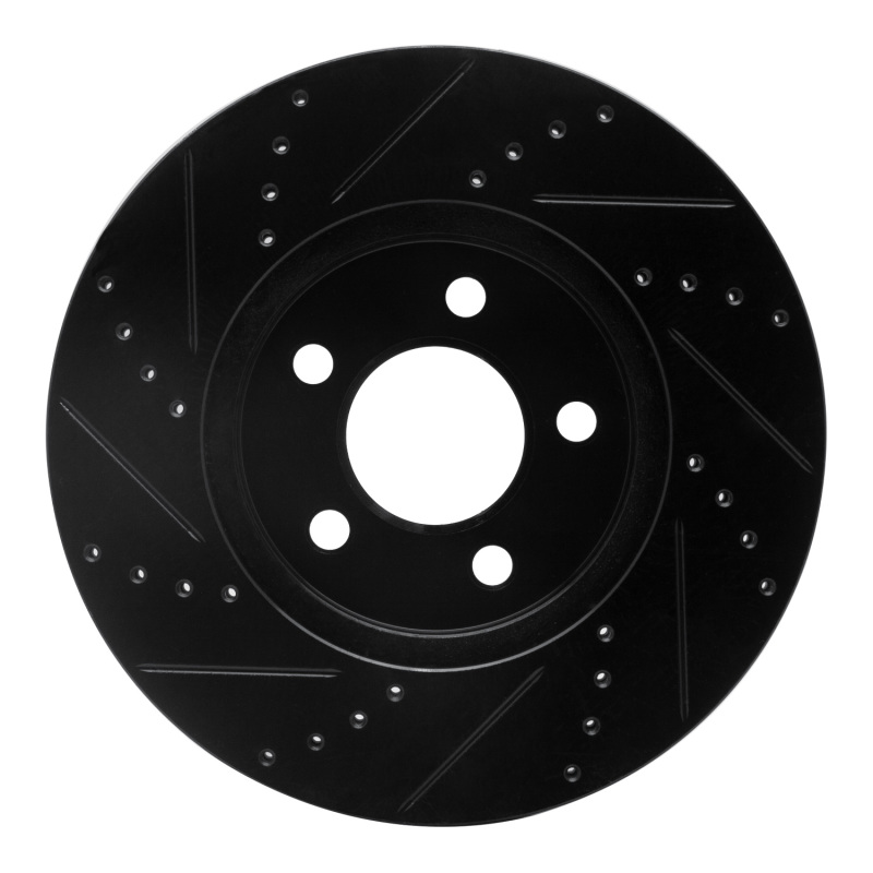 Ford Crown Victoria Brake Rotor (1) - Front Right - R1 Concepts - Drilled & Slotted - Black - `03-`11